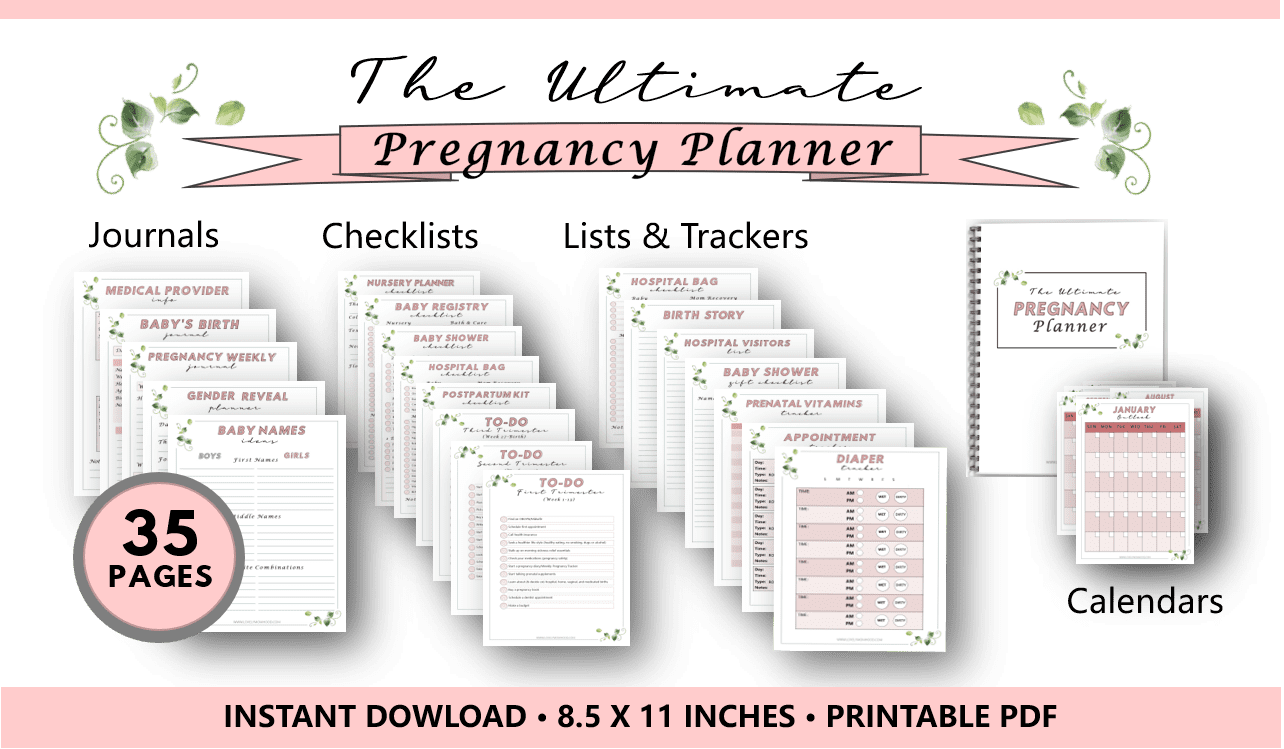 Pregnancy planner, pregnancy printables PDF