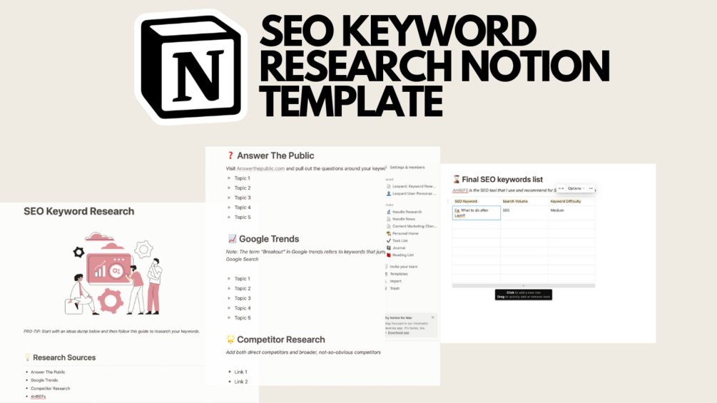 SEO Keyword Research A MustHave Content Marketing Notion Template