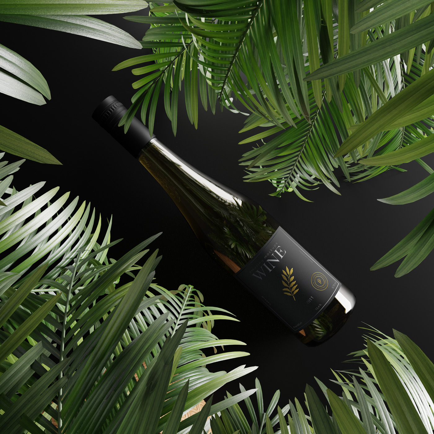 FREE: wine bottle mockups - 5 views