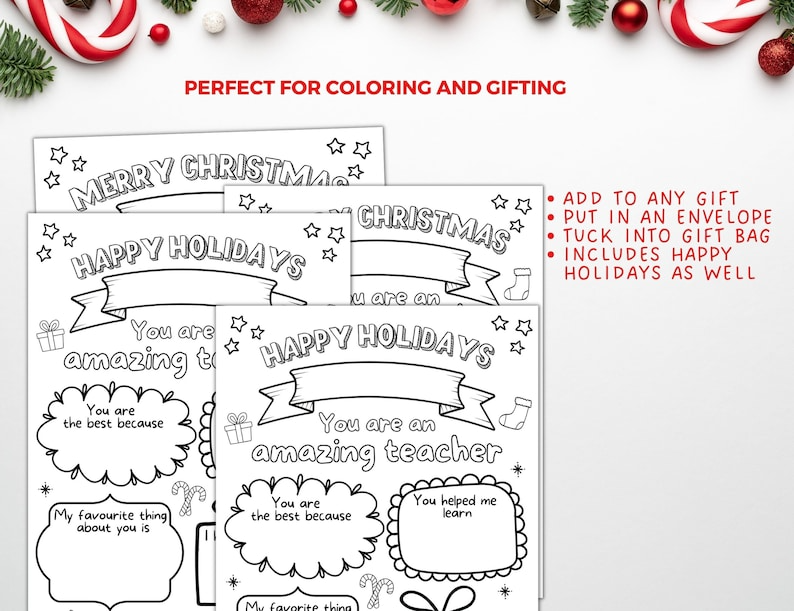 Teacher Christmas Gifts Printable