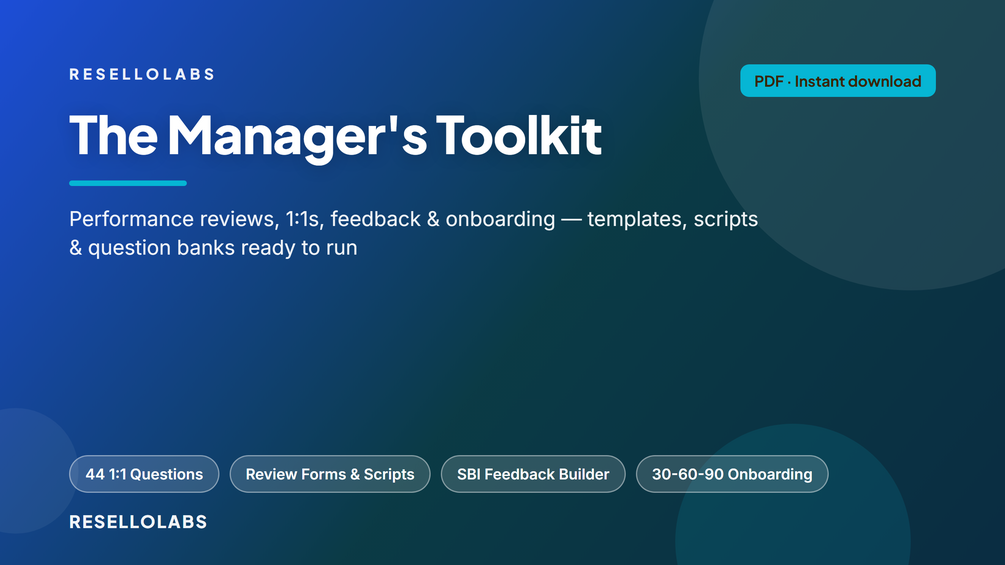 Look inside Performance Review & 1:1 Meeting Templates: Manager Toolkit — real pages