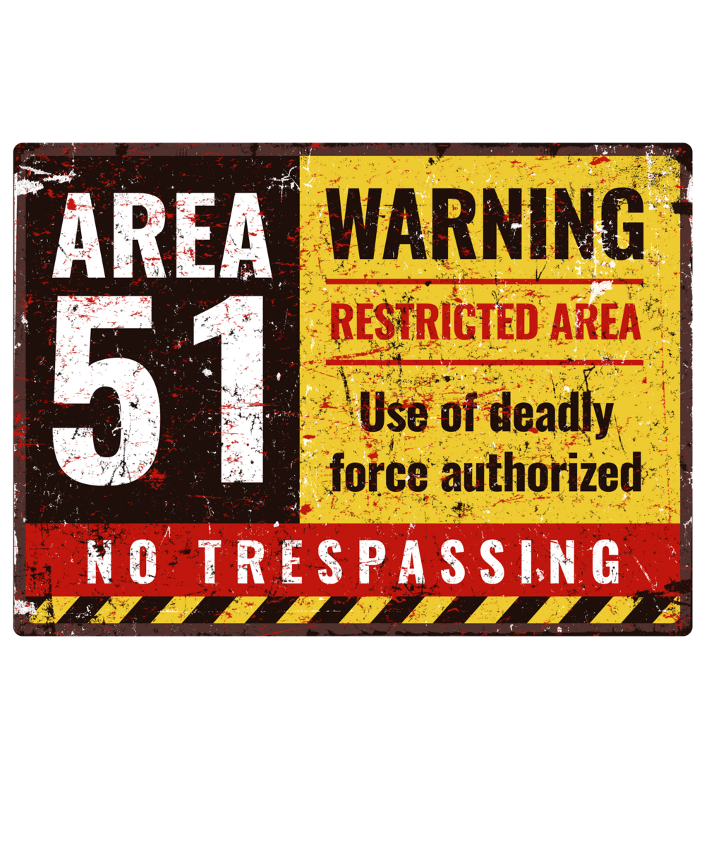 Hi-Res Area 51 Sign (PNG and Photoshop PSD files)