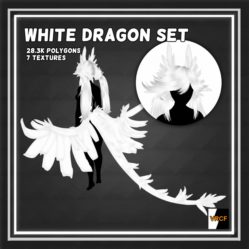 White Crystal Dragon - VRChat Asset