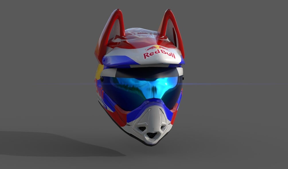 Max Verstappen Helmet -- Wolfman Dirt Bike Fit Texture