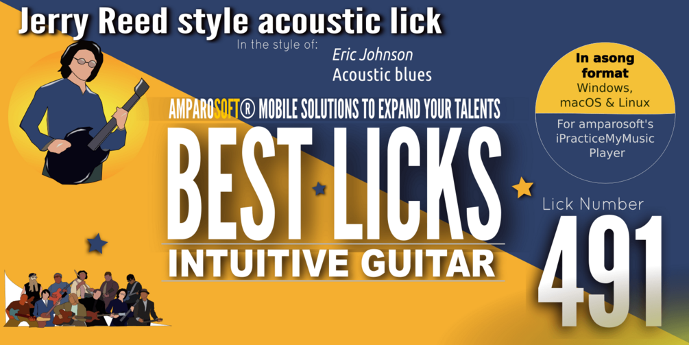 Lick 491 - Jerry Reed style acoustic lick from 