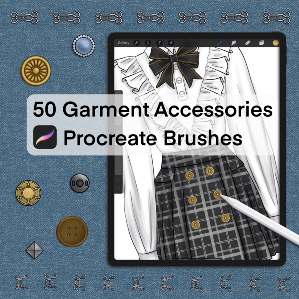 Procreate Garment Accessories Brushes by Lana Artworks