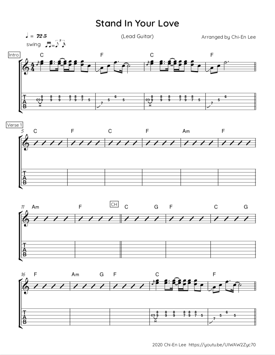 Stand In Your Love_Guitar Tab