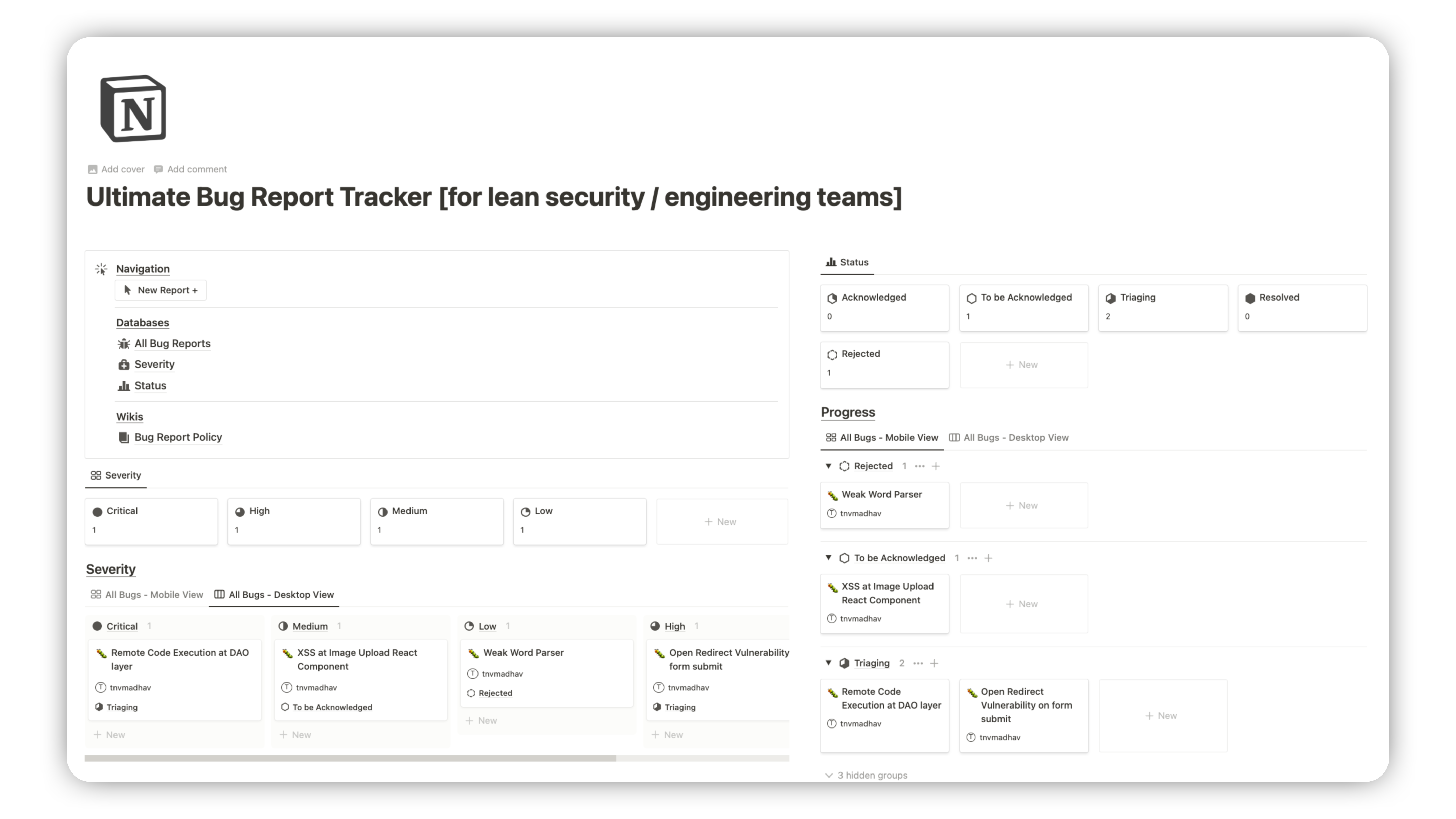 How to manage your bug reports in Notion