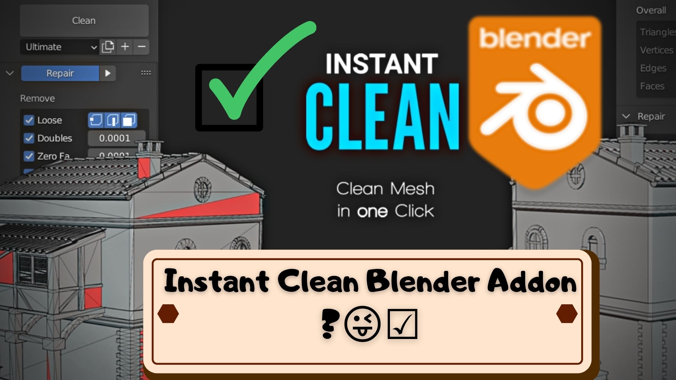 Instant Clean Blender Addon Blender Addons Blender Market