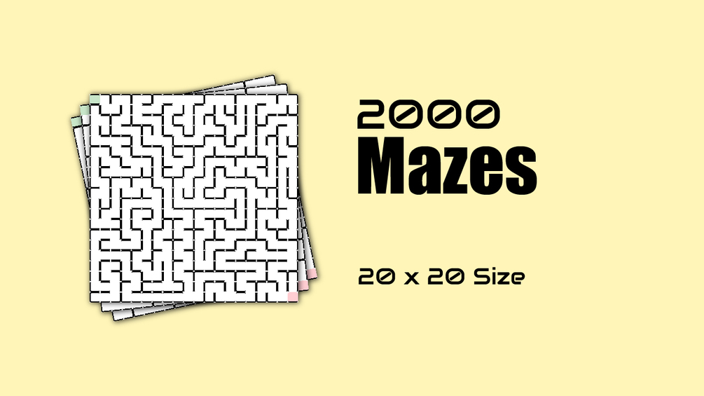 Collection of Mazes: 2000 Mazes in PNG Formats