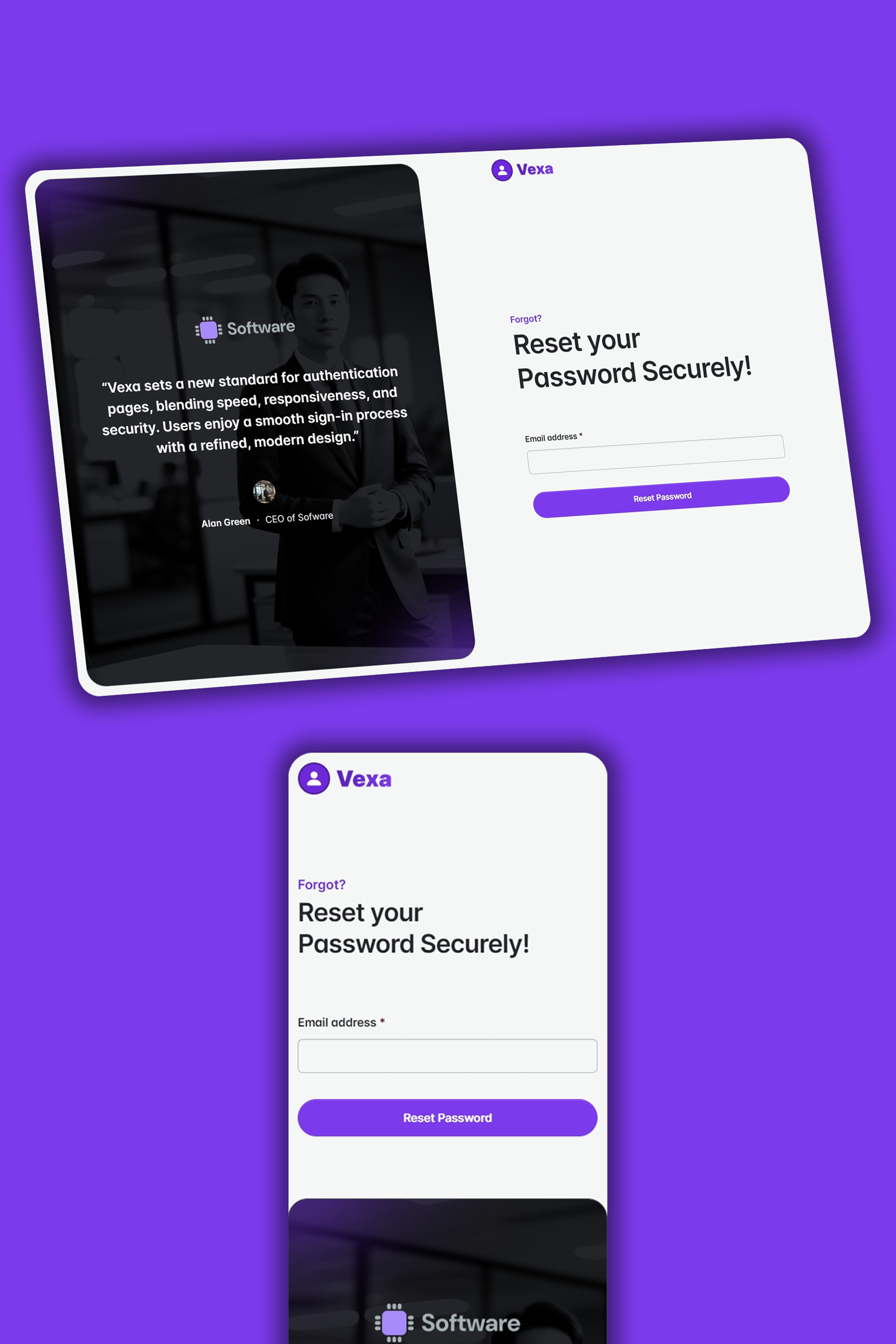 Vexa - HTML Sign In, Sign Up, Reset Password, 2FA Security & Change ...