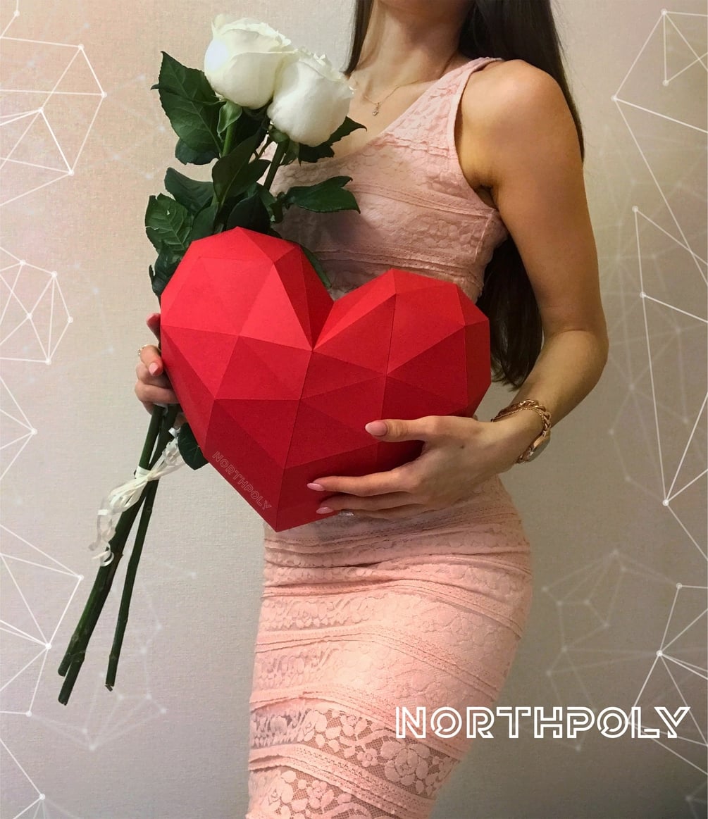 Heart papercraft st valentines day love pdf gurko pepakura