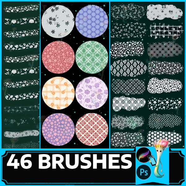 procreate brush ps brush small fresh clothing floral fabric cloth pattern background texture pattern by best procreate brushes