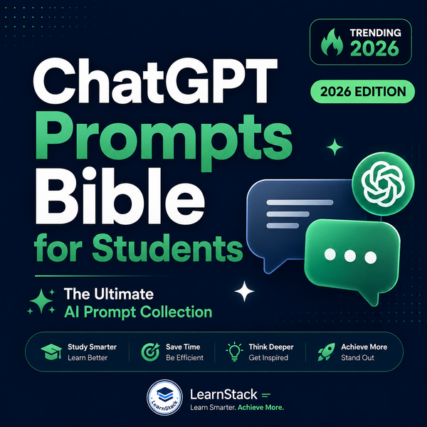 ChatGPT Prompts Bible for Students 2026 Edition – 120+ Ready-to-Use Study Prompts cover