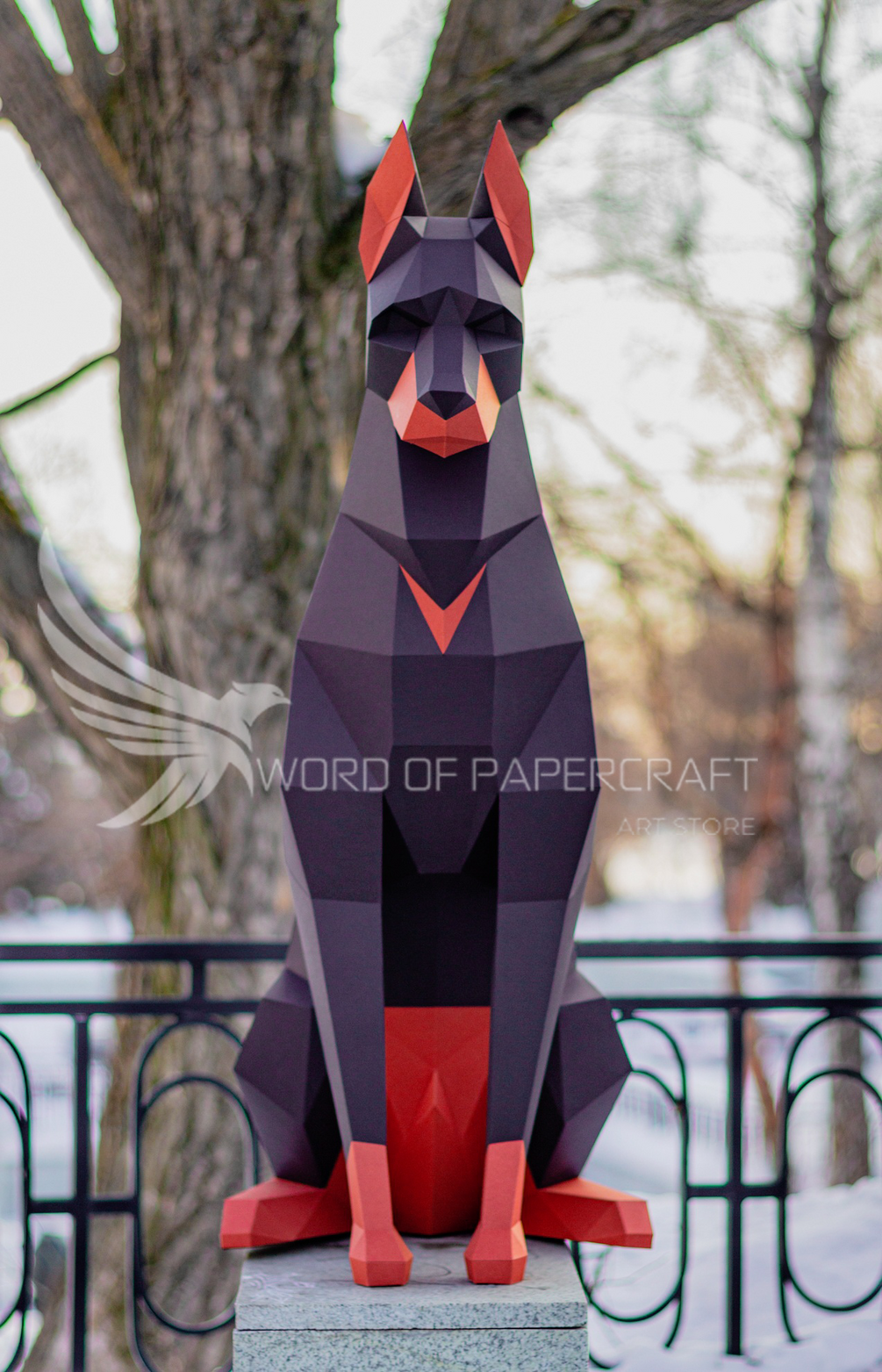 Dog Papercraft Low Poly (Download Now) 