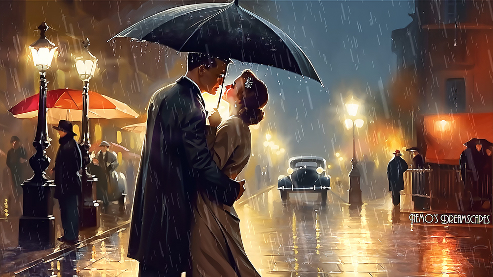 Just Me, You and an Umbrella ☂ Vintage Oldies Music playing in the rain