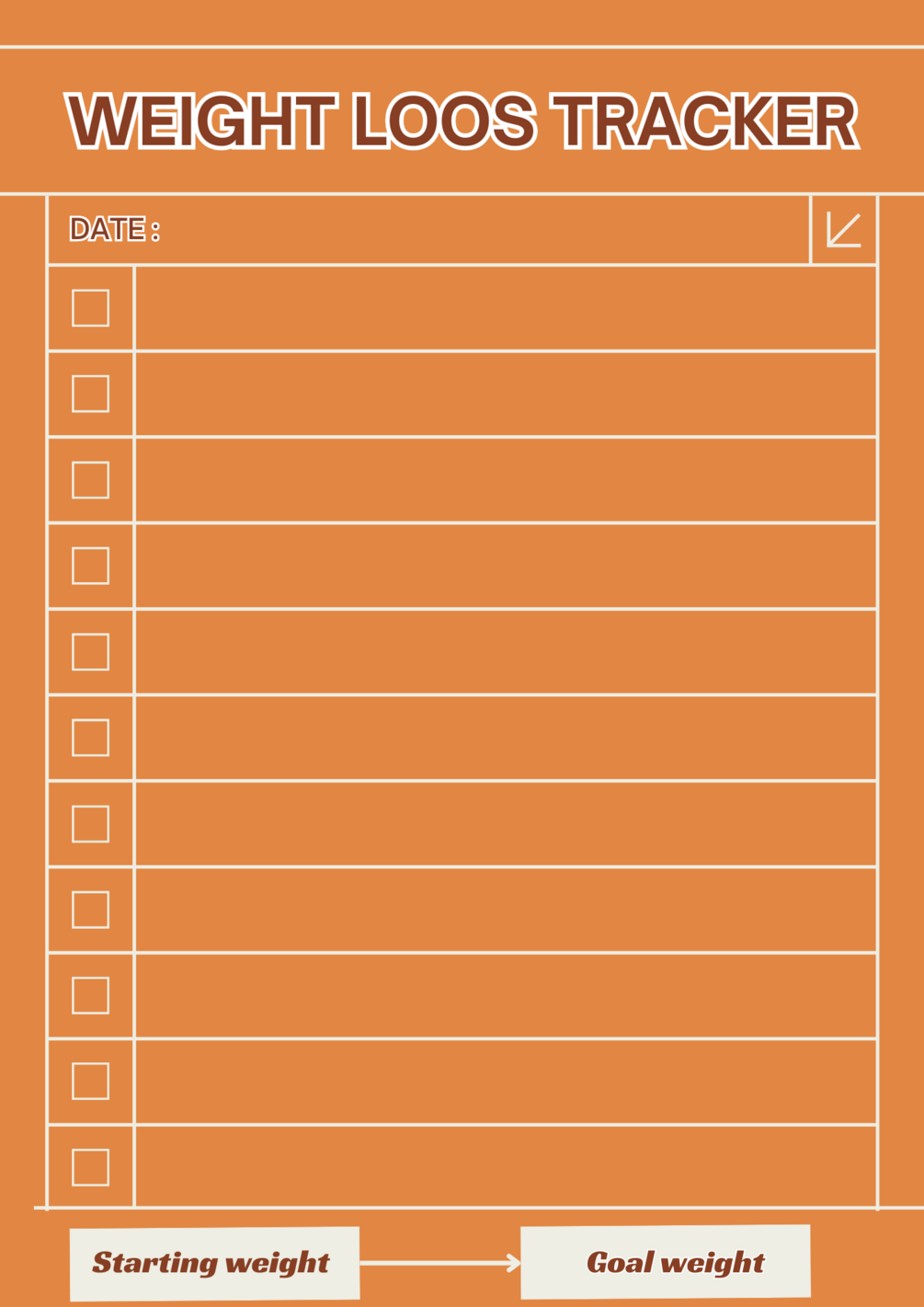 Weight loos tracker