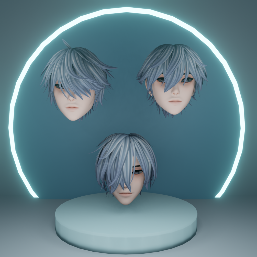 Anime Boy Hairstyles Pack -Blend Files 3D model