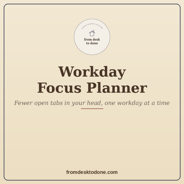 Workday Focus Planner printable