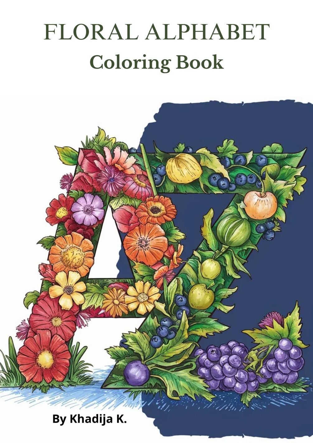 Floral Alphabet Coloring Book
