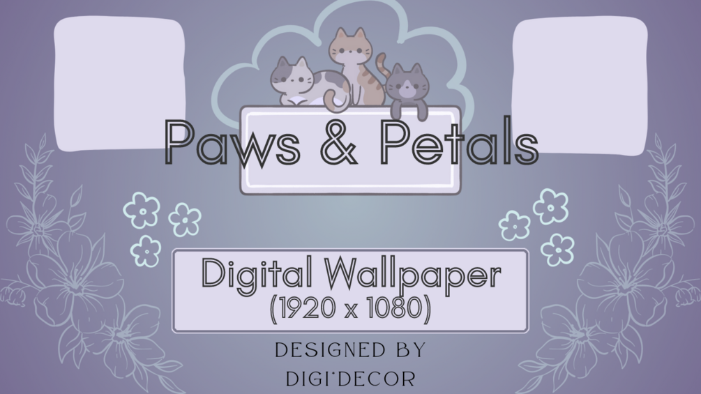 Paws and Petals Digital Wallpaper (1920x1080)