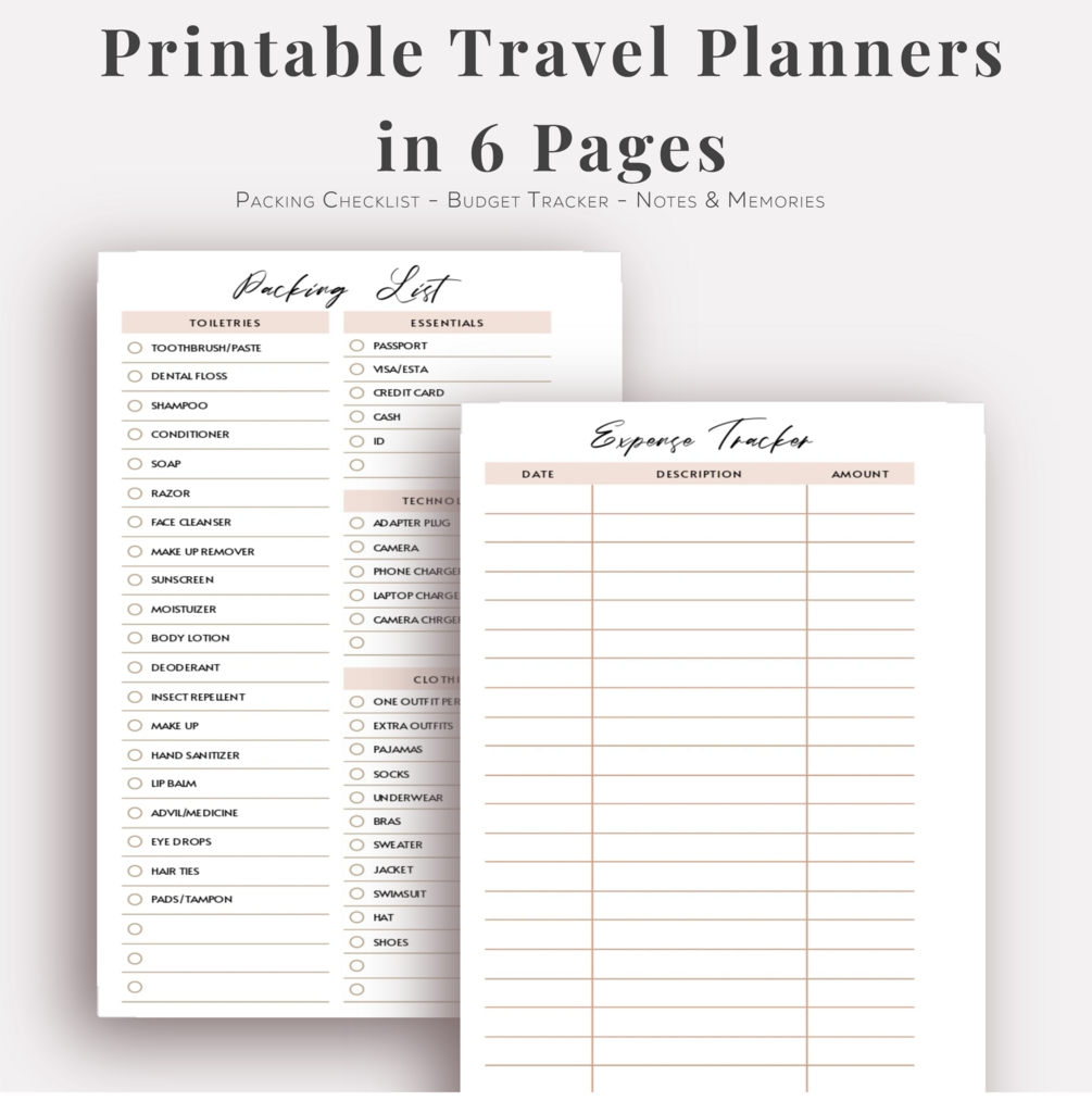Free Printable Travel Planners