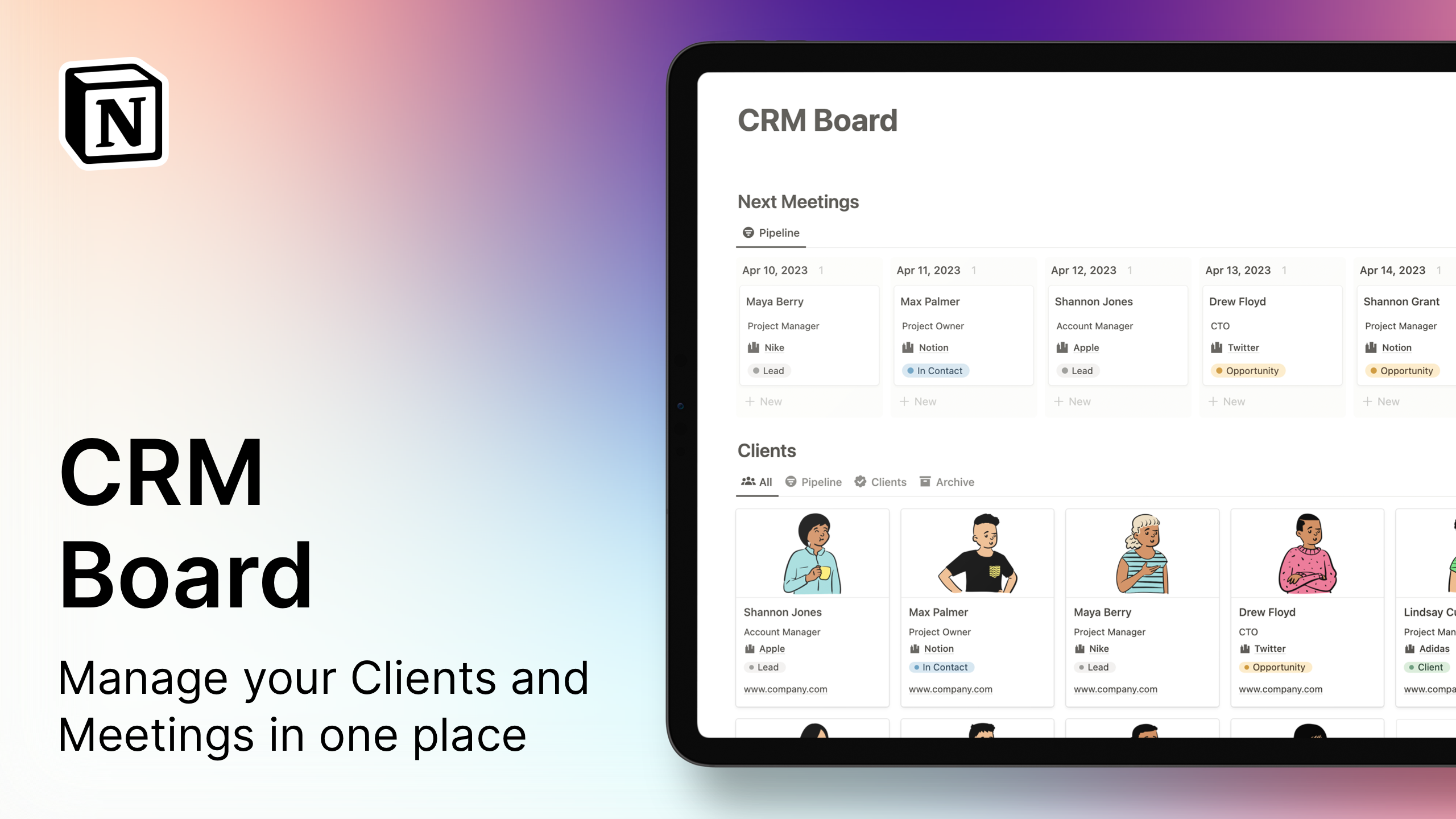 Notion CRM Board for Free