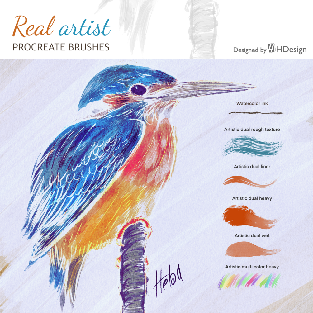 Procreate brushes: real artist by Hdesign