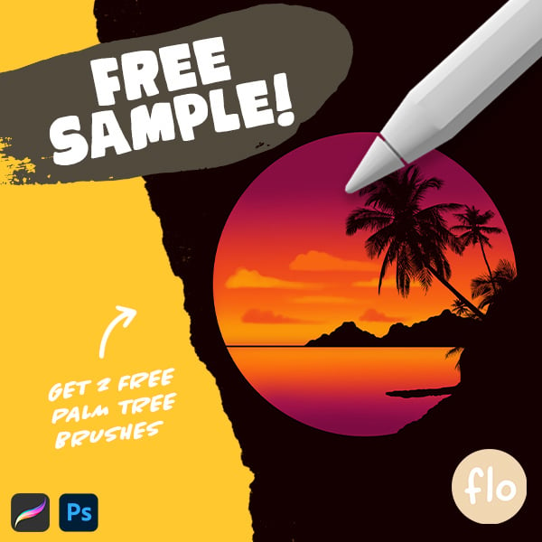 free palm tree brushes procreate