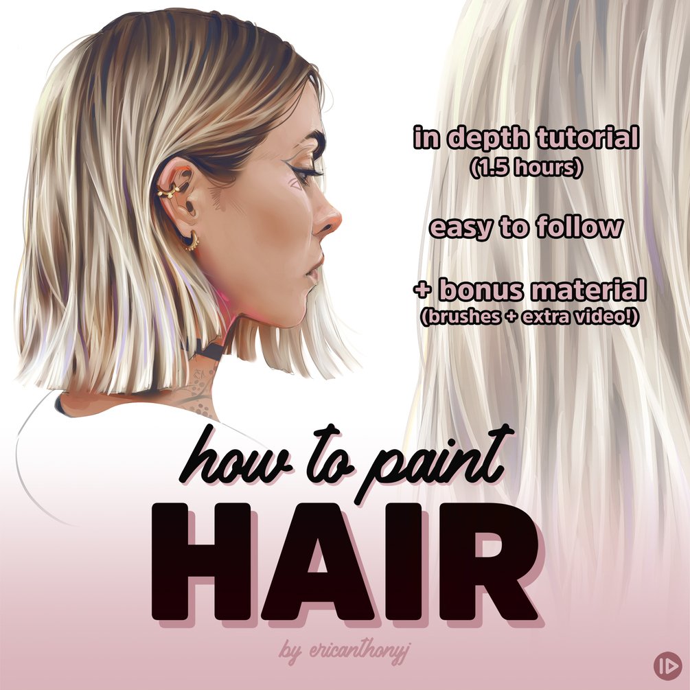 How to Paint Hair (Tutorial with voiceover!) by ericanthonyj