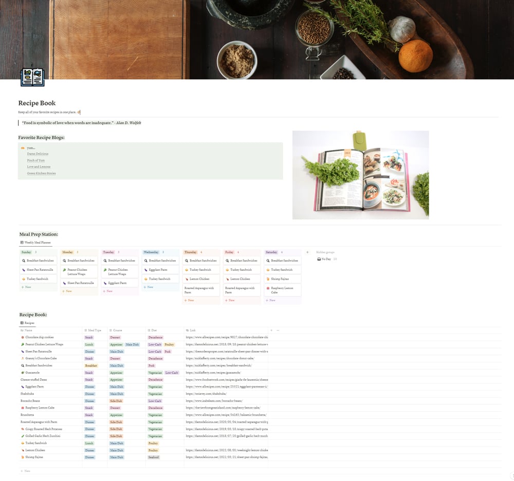 Recipe Book  Notion Template