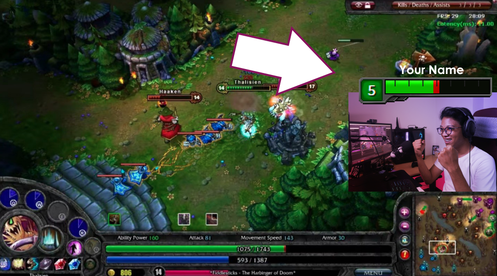 League of Legends-themed Stream Boss Overlay for Twitch / YouTube