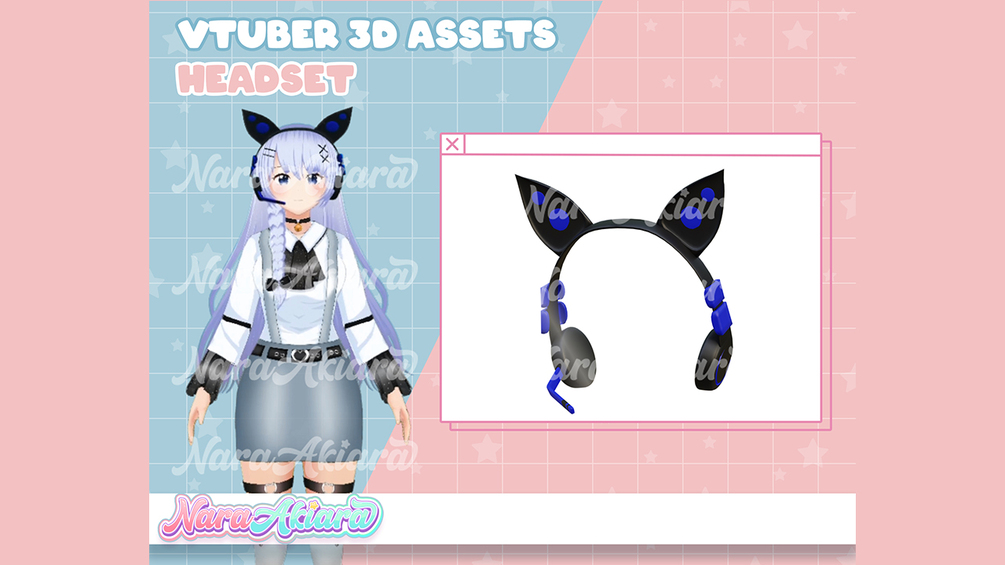 3D Vtuber Assets Headphone V6 Vroid Commission, 3D assets ready to use ...