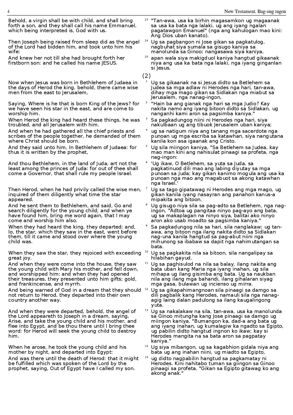 [PDF] New Testament English Cebuano parallel text