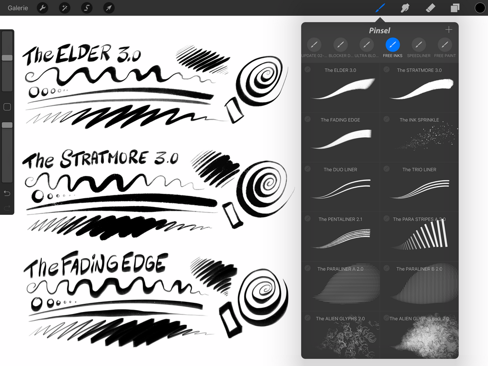 COMIC & CARTOON Ink Set #1: 20+ Professional Inking Brushes for Procreate —