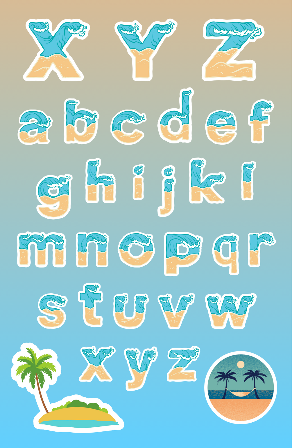 Random Letter and Number Sticker Designs