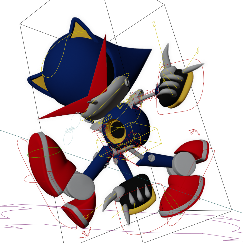 Blender 2.9 Rig: Metal Sonic with Custom Anime Metal Shader