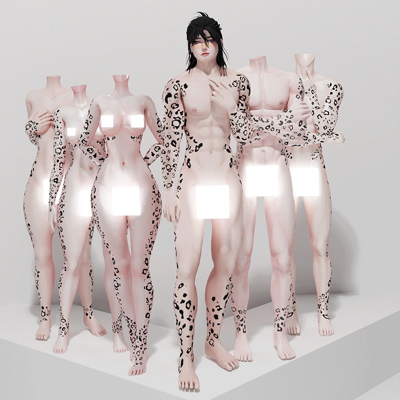 (Akii,Dolly Molly,E-boy,E-Girl,Hazie, SlimFit,TVF ) Leophard veil tattoo texture 