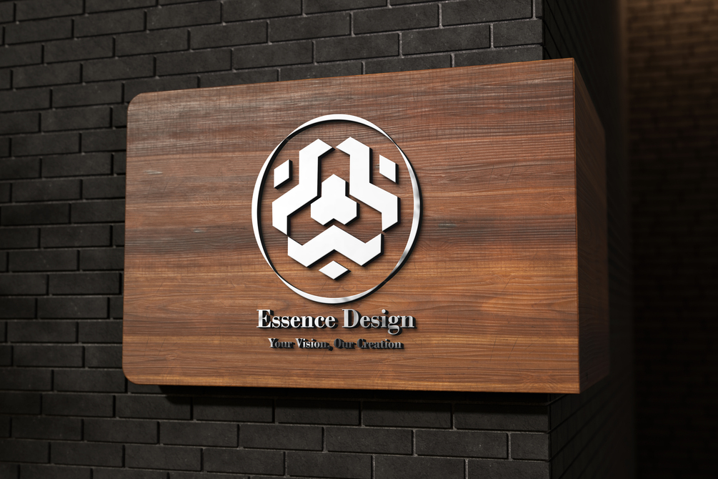 Sign (Logo, Name plate) Mockup on Wooden Base With Steel Embossed