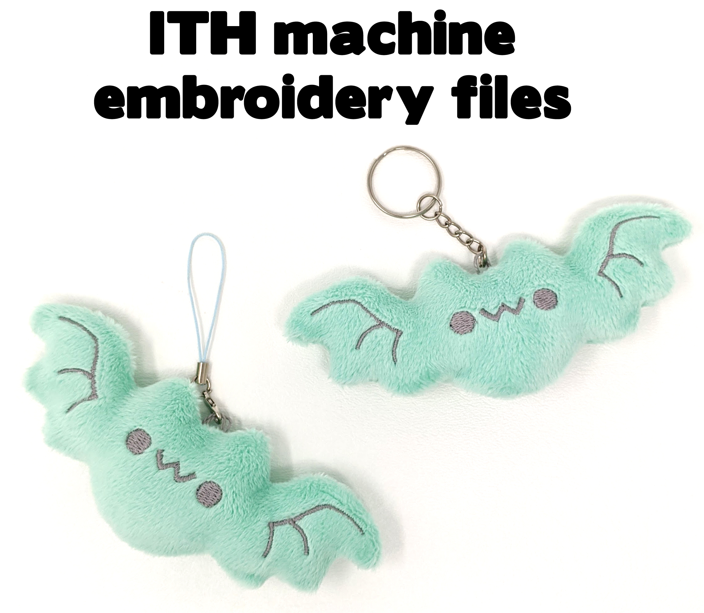 mini pastel bat keychains