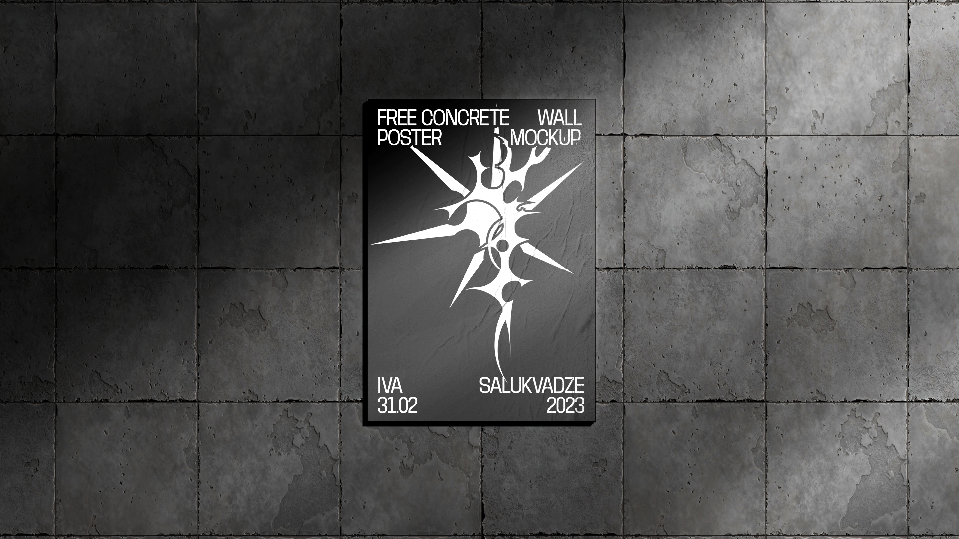 Free Concrete Wall Poster Mockups PSD.