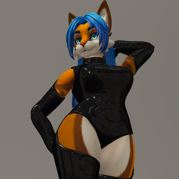 Legato latex suit and stockings