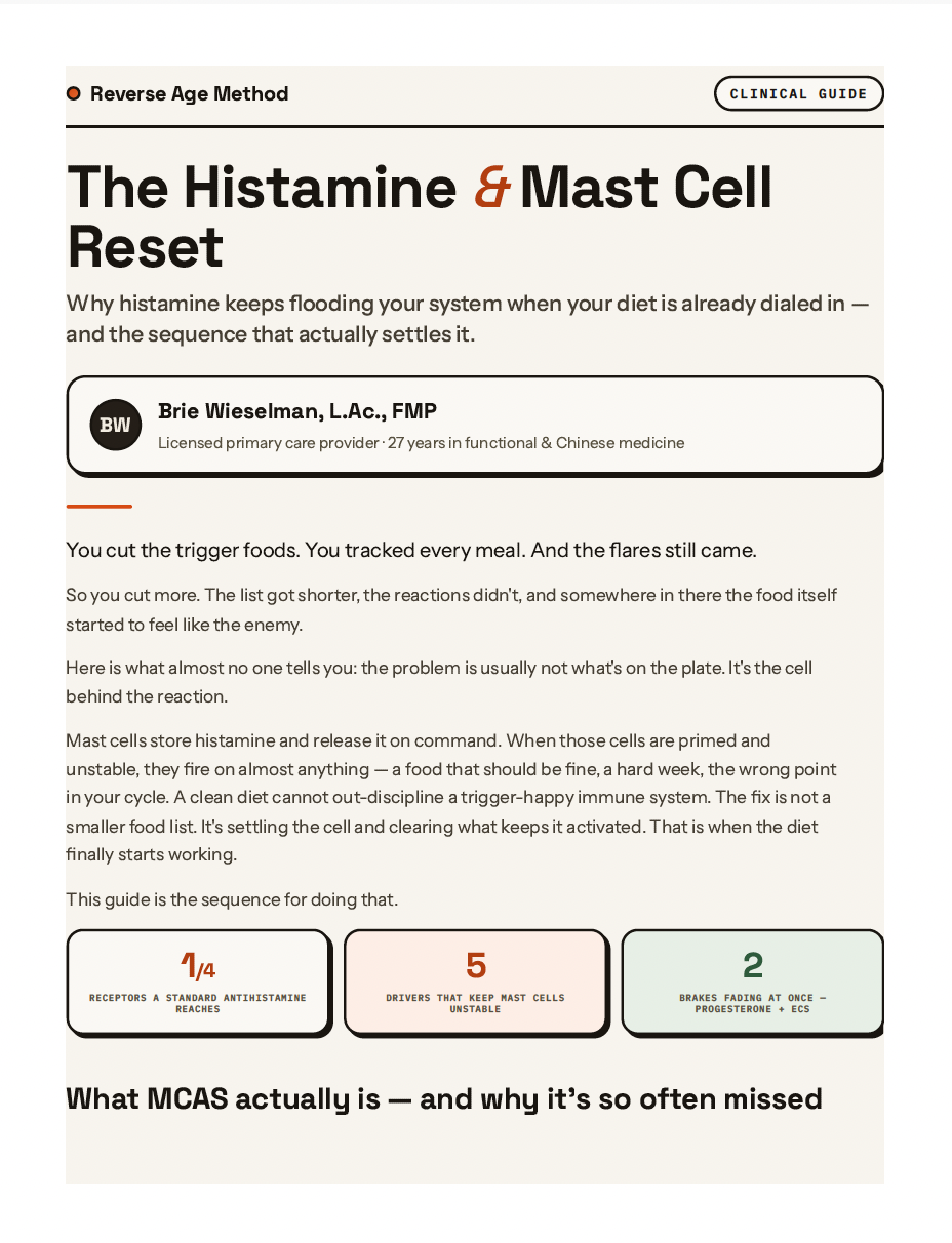 The Histamine & Mast Cell Reset — guide cover
