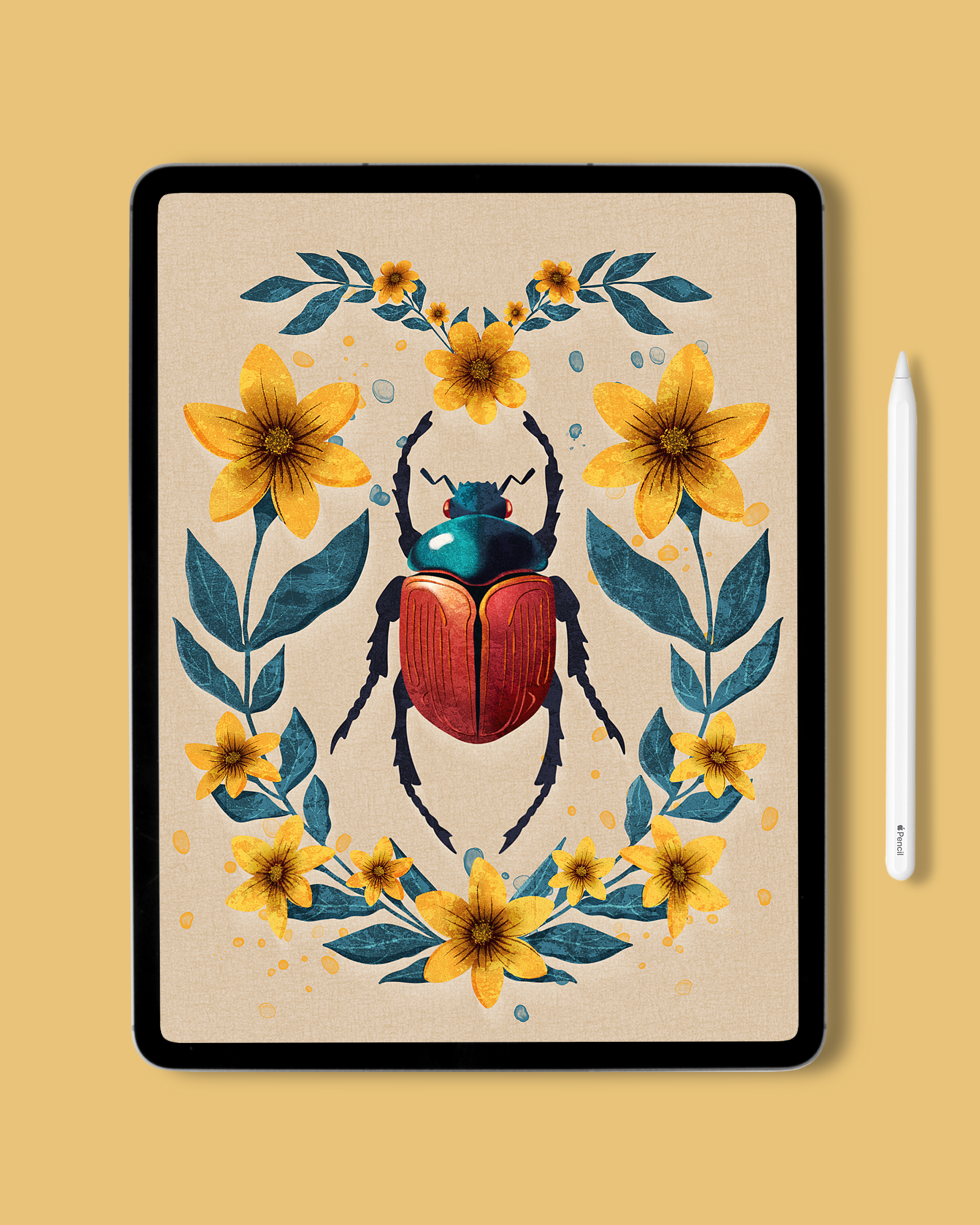 ⚡️ Taty's Dry Media Brushes & Beetle Poster Design Tutorial Tatyworks