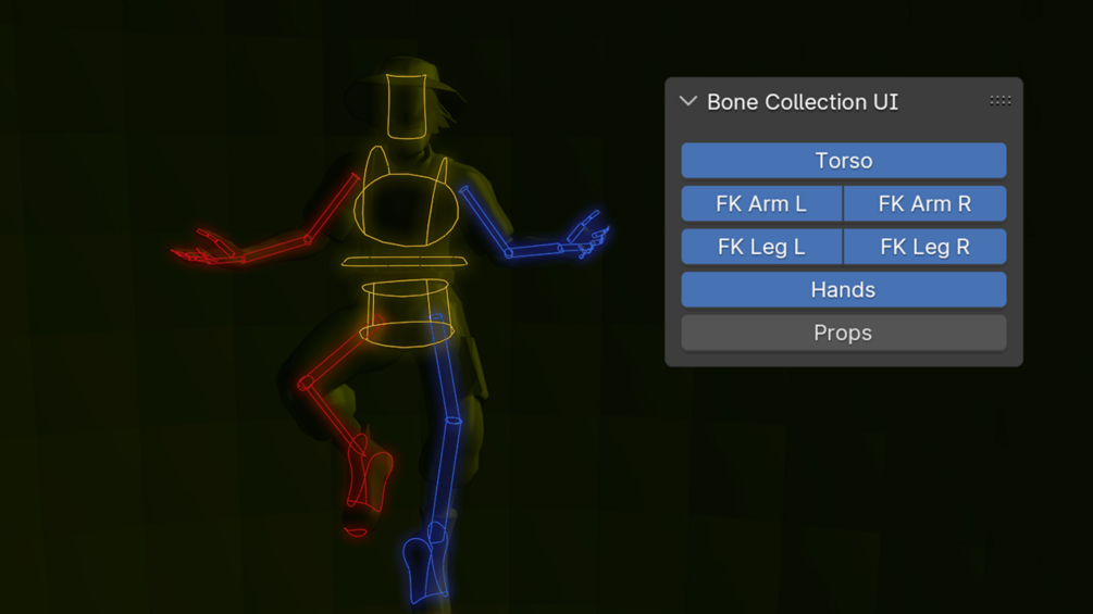 Bone Collection Rig UI Blender 4.0