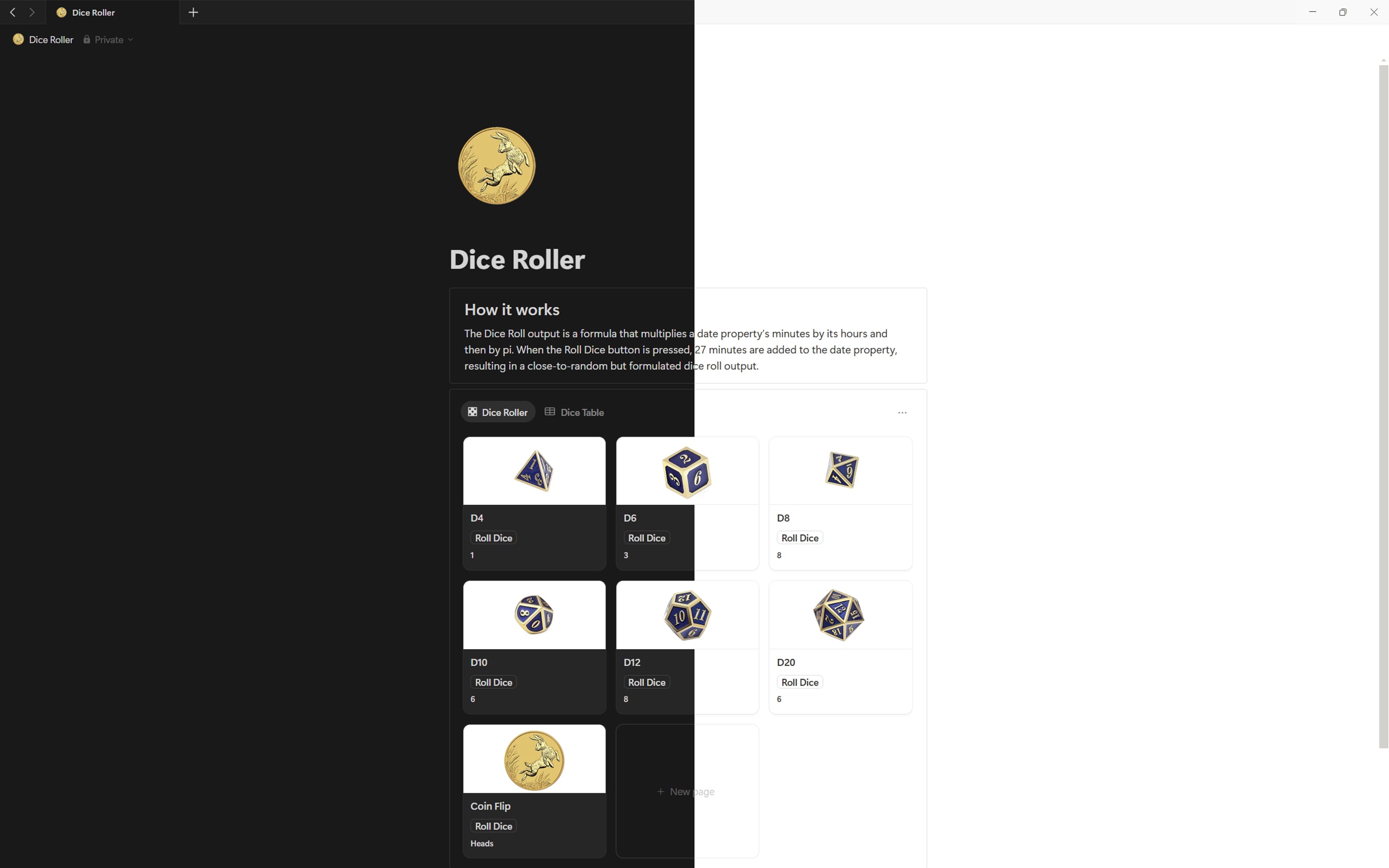 Screenshot 1 of Dice Roller Utility