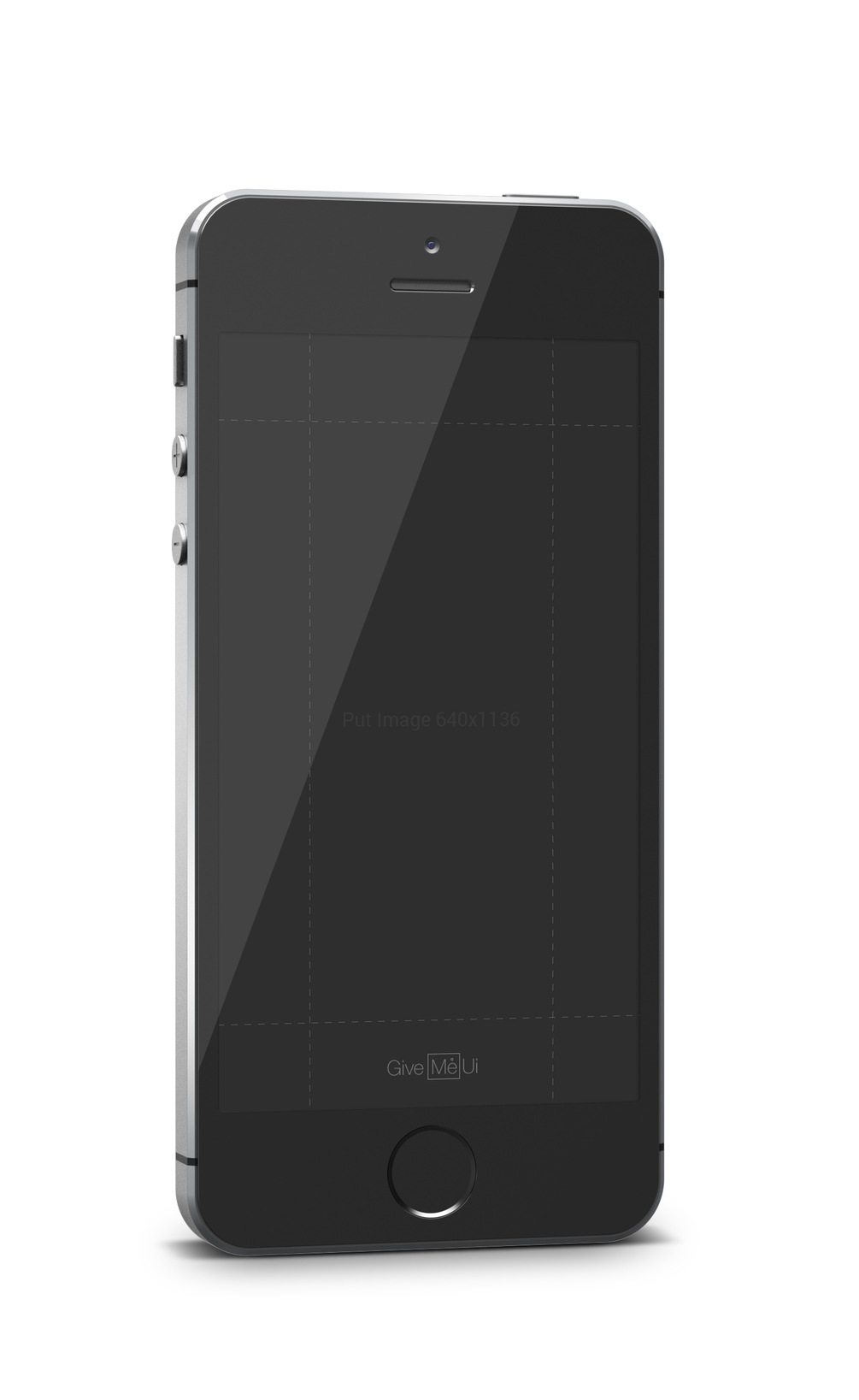 Template iPhone 5se Black PSD 5/7