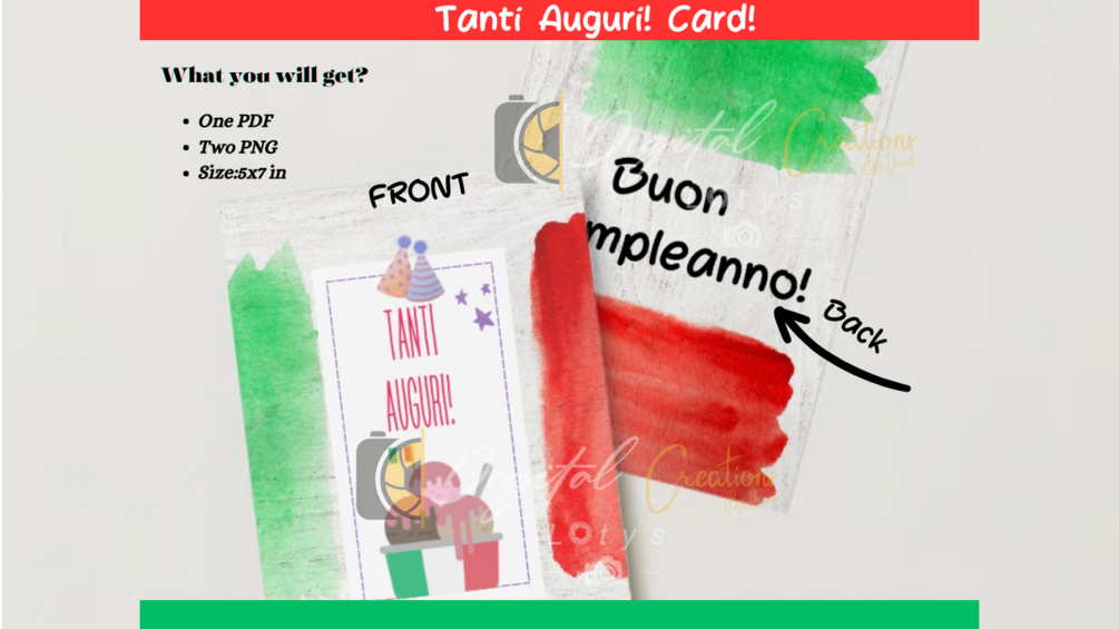 Italian Birthday Card with Gelato Design
