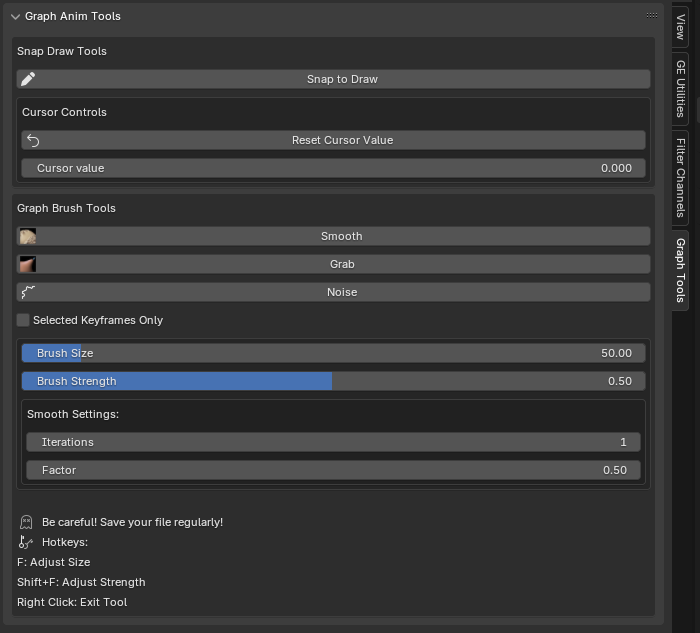 Graph anim tools blender addon