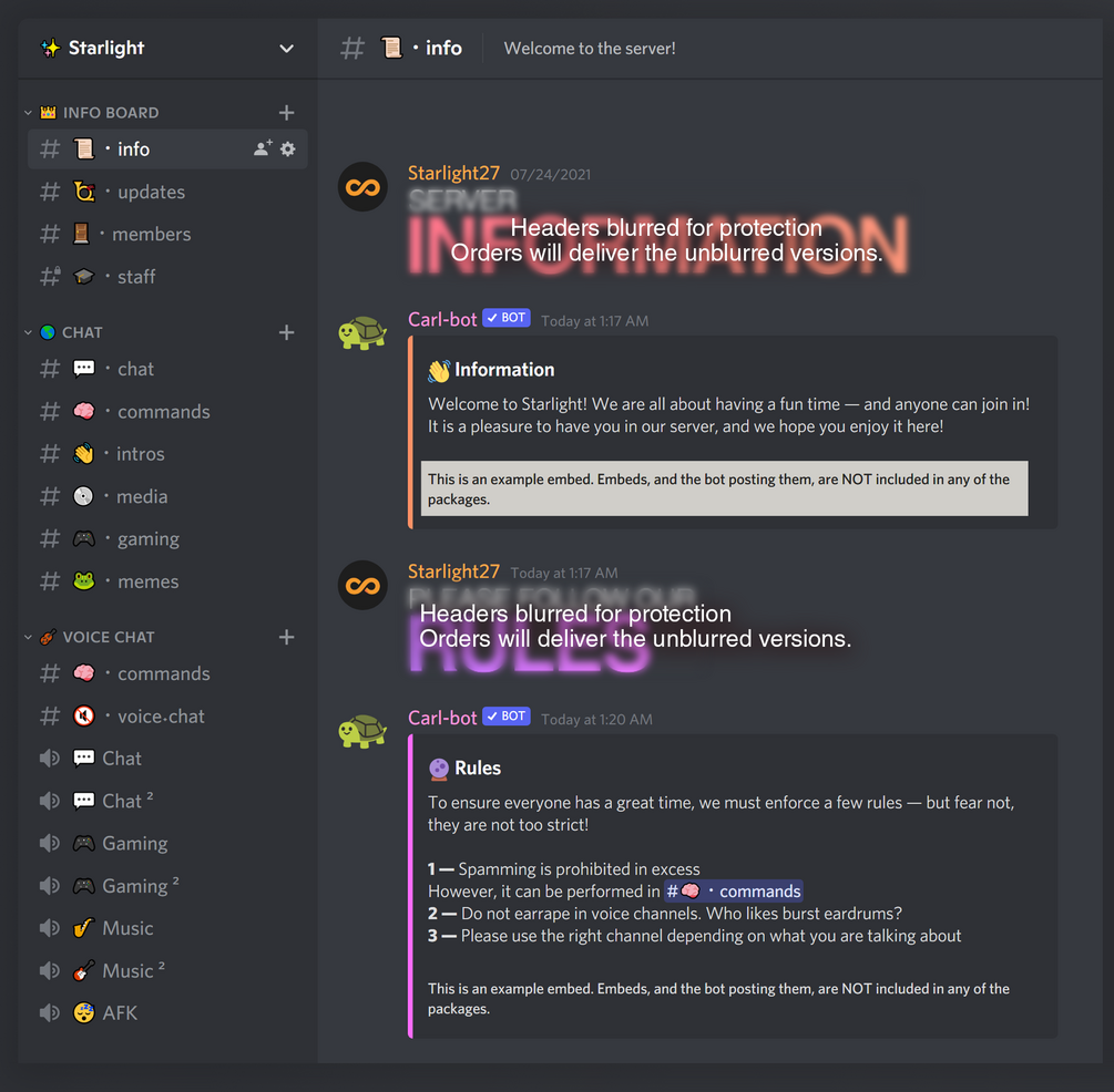 Beautiful Discord Server Template   Editable Headers